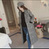 Winter Fashion Plaid Button Slim Type Outerwear Long Coat
